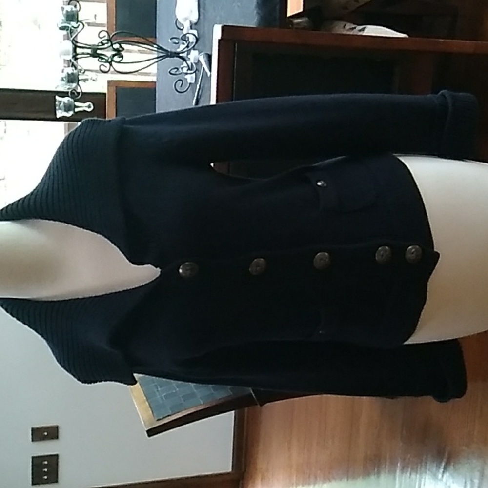 J Crew Button-Up Women Sweater Black size Medium